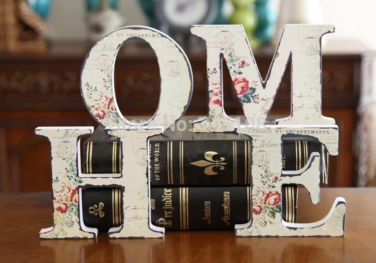 Домашнее украшение деревянные печатные буквы предметы для интерьера крыльца в