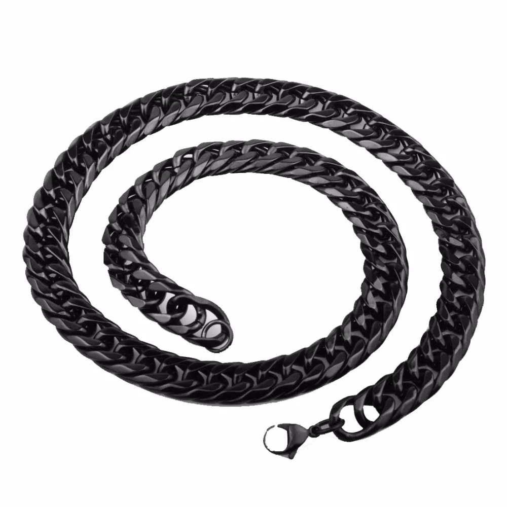 Мужское ожерелье из нержавеющей стали с кубинской цепочкой длина по заказу 8 40