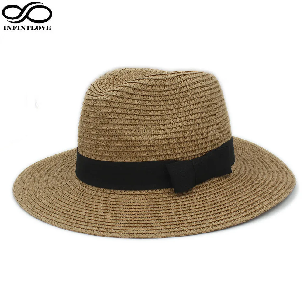 Летняя Пляжная Повседневная стильная модная мягкая Соломенная Панама LUCKYLIANJI для