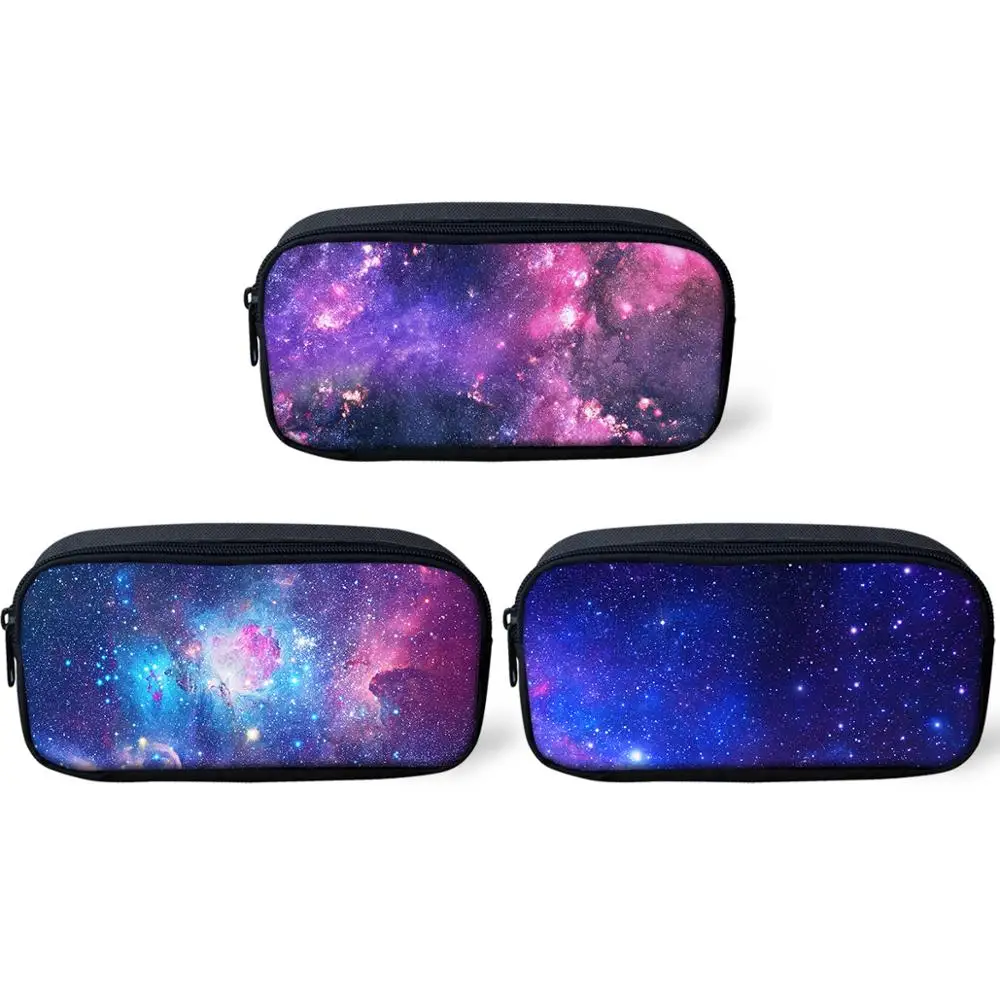 Thikin 3PS Galaxy школьные пеналы для подростков ручка сумка для джинсовый пенал девочек макияж хранения сумки ручка кошельки для детей