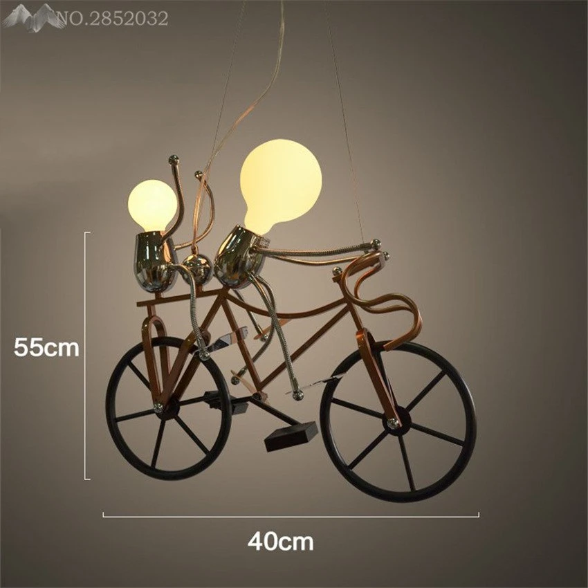 Modern creative cute cartoon knight bike pendant lamp iron light for living room kids bedroom home lighting fixtures | Лампы и