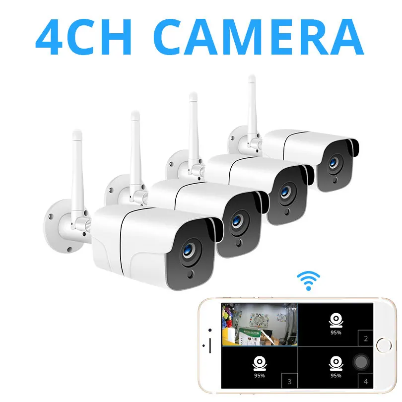 Wetrans камера Wi-Fi система видеонаблюдения 2MP сигнализация с функцией видеонаблюдения камеры наблюдения P2P беспроводной объектив 3,6 мм водонепроницаемый открытый аудио - Цвет: 4CH 4MP