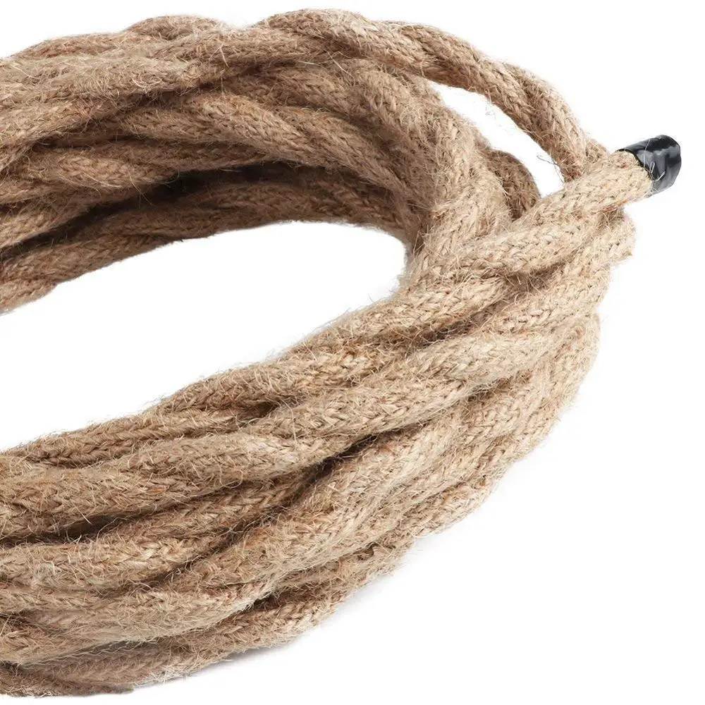 Электрический шнур светильник покрытый льняной тканью 2 ядра медная проволока