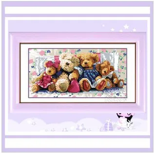 Фабричный магазин Набор для вышивки крестиком мишка семья животных высокое