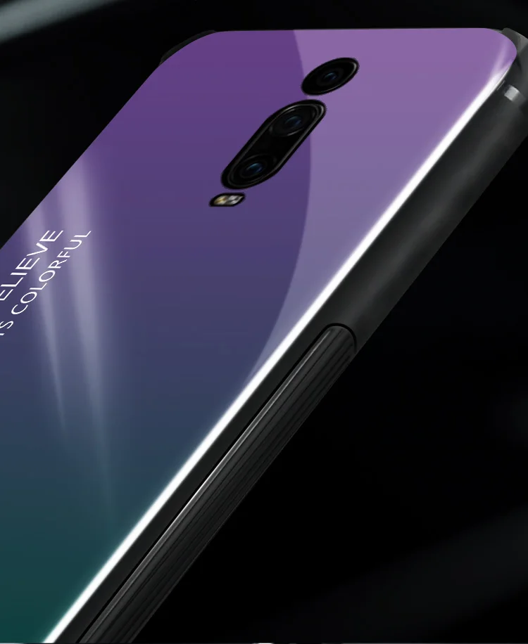 Чехол из закаленного стекла Red mi K20 градиентного цвета для Xiao mi 9T mi 9T черный силиконовый мягкий чехол-бампер на красном mi K20 Pro glass Cse