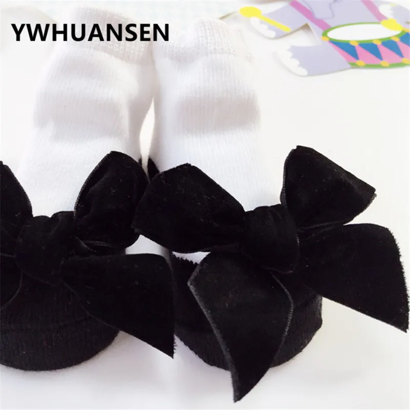 Осенне зимние носки YWHUANSEN для маленьких девочек с бантиком хлопковые весенние