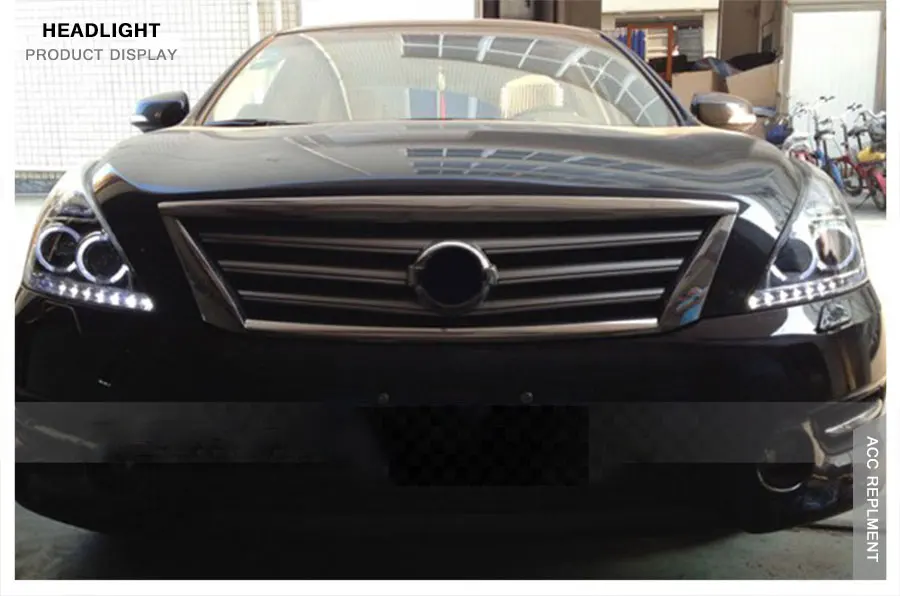 2 шт. светодиодный фары для Nissan Altima 2008-2012 светодиодный Автомобильные фары ангельские глазки комплект ксеноновых фар, Высокопрочная конструкция протовотуманная подсветка Габаритные огни
