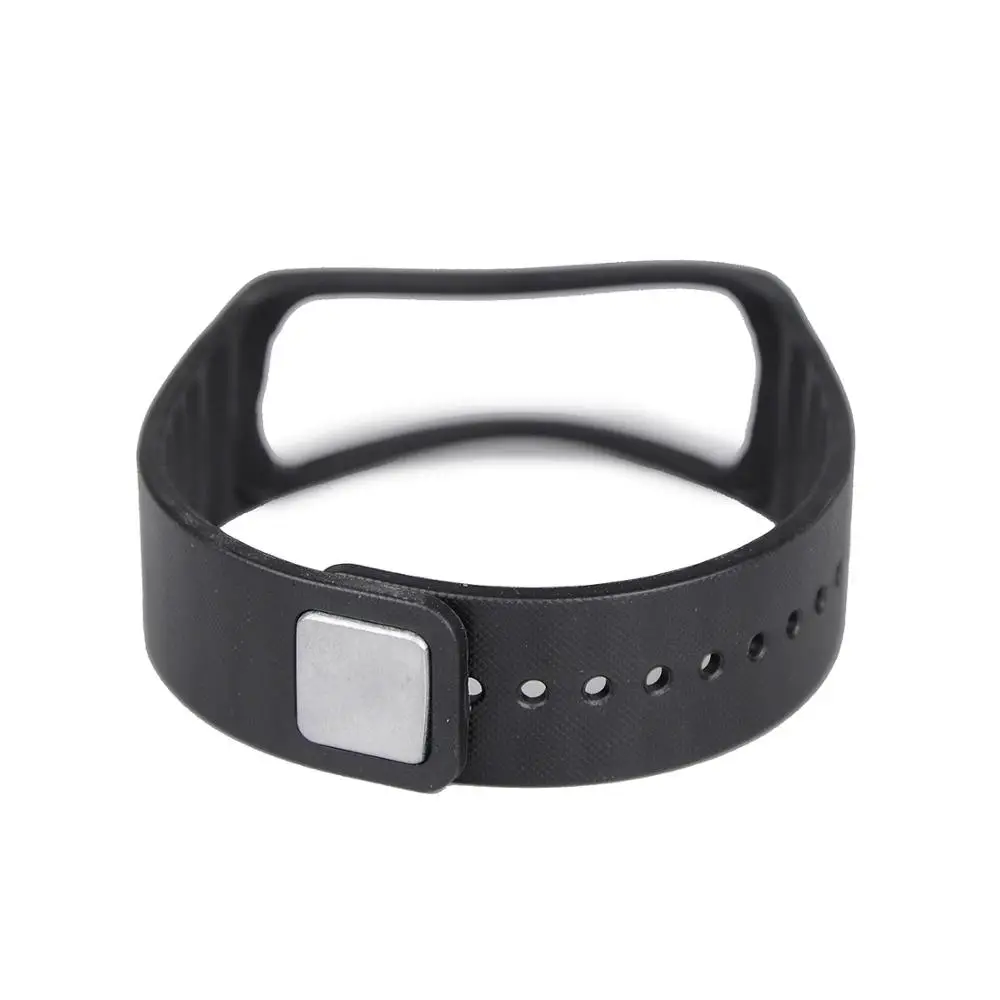Запасной резиновый ремешок для SAMSUNG gear fit R350, умный Браслет, ремешок с металлическими застежками, без трекера - Цвет: black