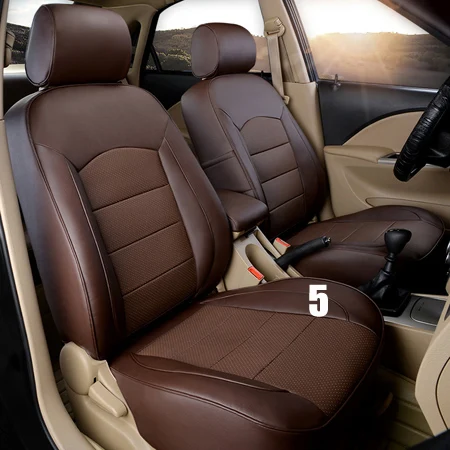 coffee for 5 seat Чехол для сидения автомобиля, кожаный Стильный чехол для Toyota Prado, чехол для сидений автомобиля для правой руки, чехлы для сидений автомобиля, набор - Название цвета: coffee for 5 seat