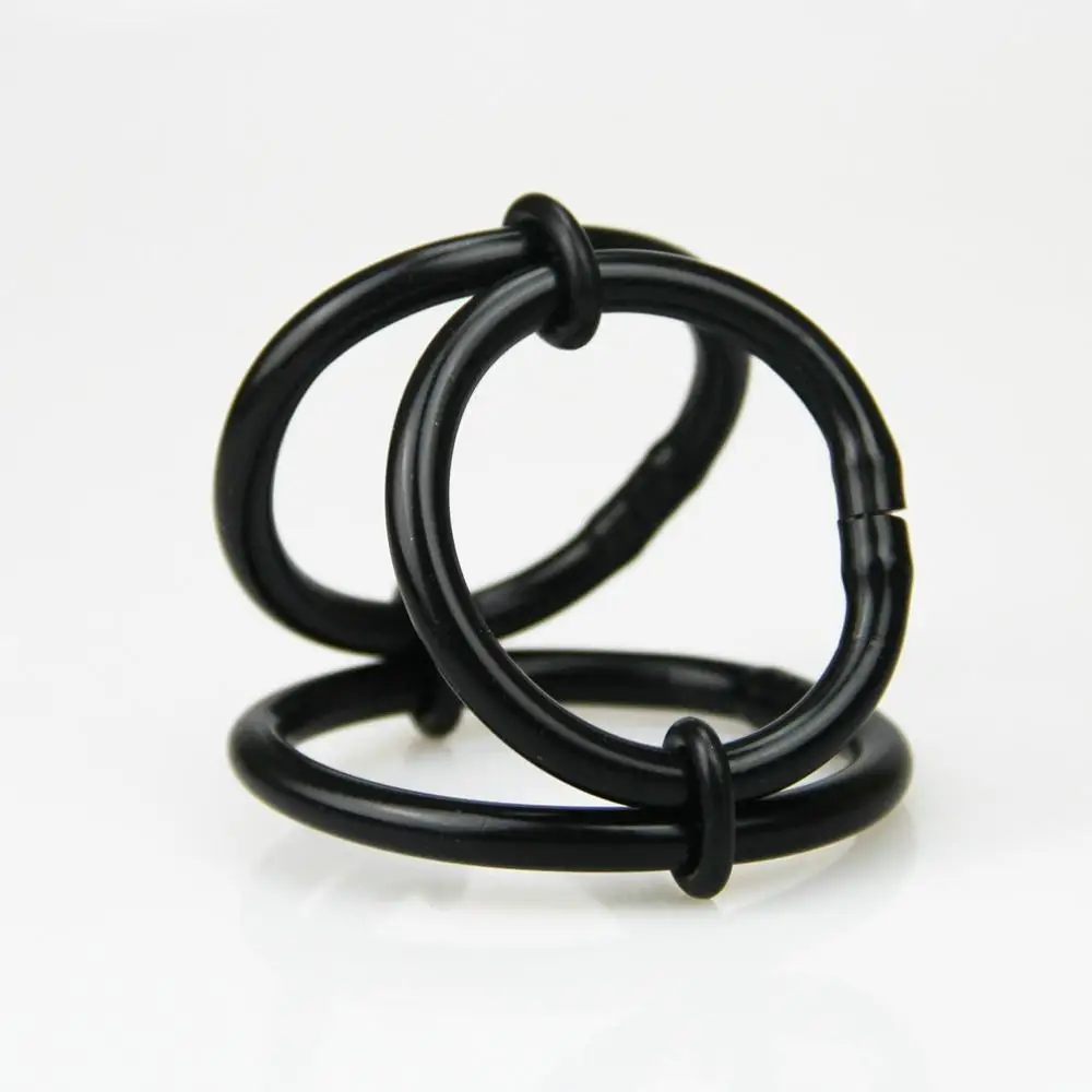 3 кольца (1 шт.) Регулируемые черные силиконовые на пенис товары для взрослых