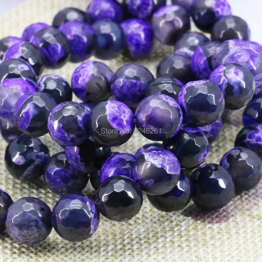 Украшения фиолетовые Ониксовые бусины сердолик блестящие круглые украшения