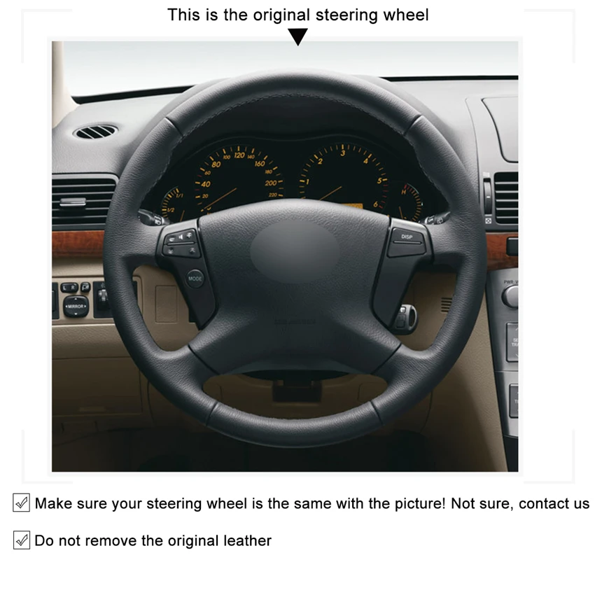 MEWANT черный чехол рулевого колеса автомобиля из искусственной кожи для Toyota Avensis 2003