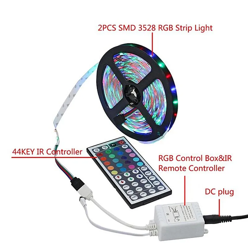 DC12V 5 м 10 набор светодиодных лент SMD2835 60 светодиодов/м не водонепроницаемая гибкая