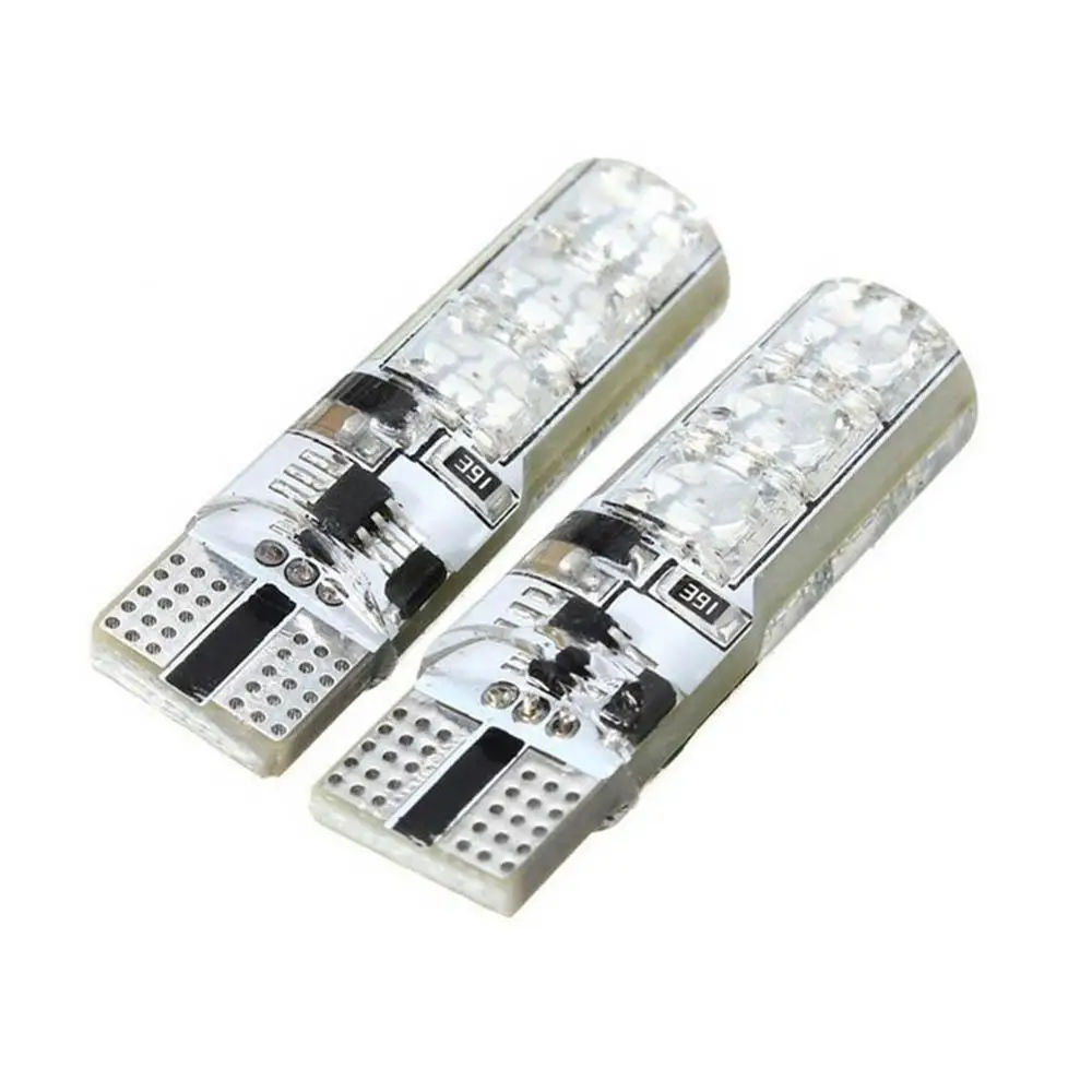 Автомобильный светодиодный T10 5050 6smd красочный с дистанционным Управление широкий мигающий светильник Водонепроницаемый силиконовый номерной знак светильник