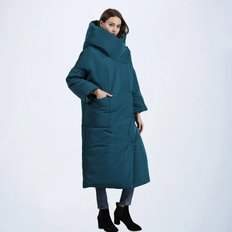 ZGH002Green Брендовая новая зимняя коллекция курток стильное ветрозащитное Женское пальто женское стеганое пальто куртки Длинные теплые парки Топы - Цвет: ZGH002Green