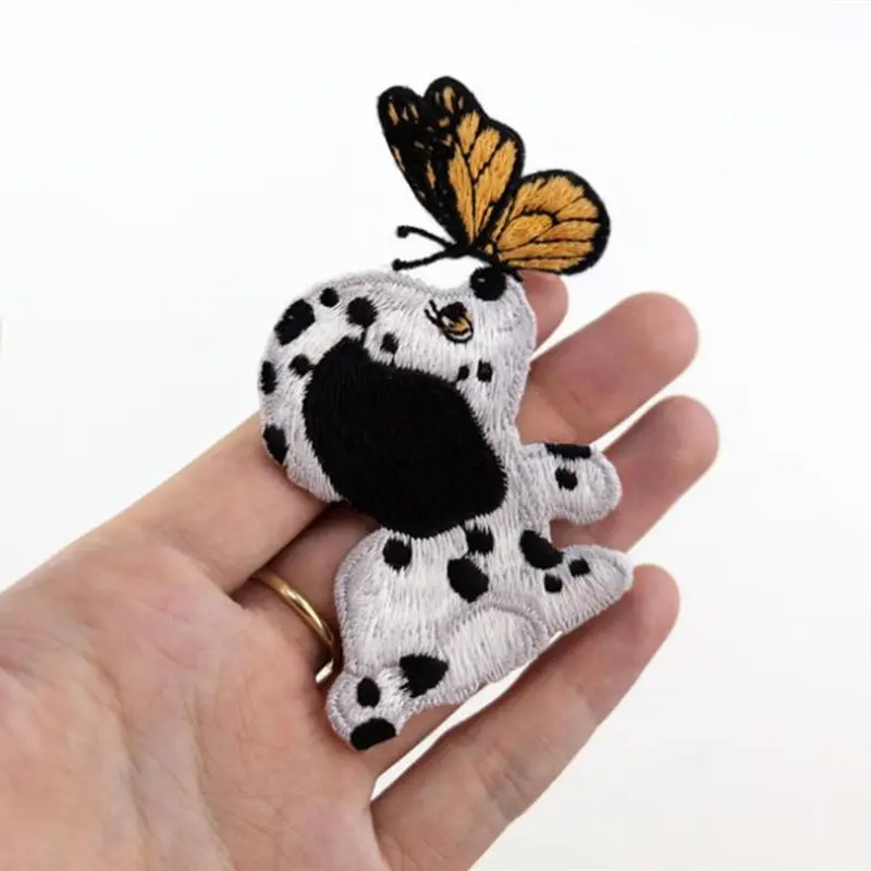 Вышитая собака железные нашивки для одежды аксессуары Наклейки Аппликации