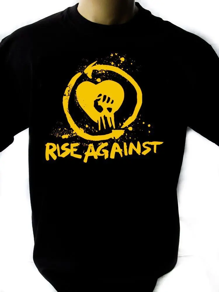 Rise Against 02 мужские черные рок футболка новые размеры S XXXL|Мужские футболки| |