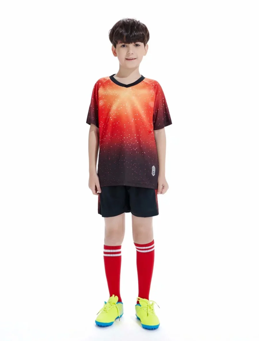 Новые детские трикотажная Футбольная форма Maillot De Foot Джерси под заказ футбол дети дышащие спортивный набор мальчик Футбольная форма