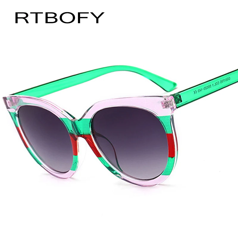 RTBOFY Модные солнцезащитные очки кошачий глаз женские брендовые дизайнерские