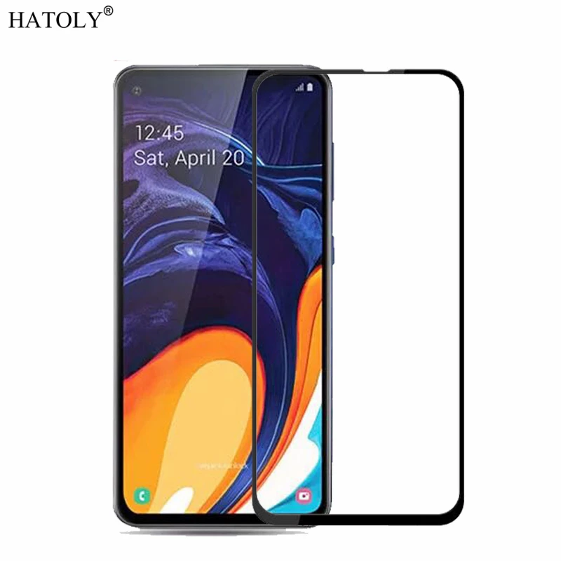 Protector de pantalla de vidrio templado para Samsung Galaxy A60, cubierta de pegamento completo, pel&iacute;cula de borde curvo 3D, A60, A606F, 2 uds.-0