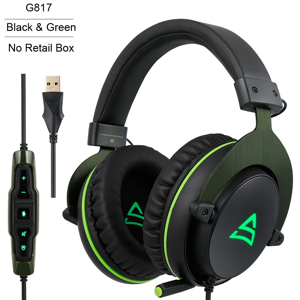 No retail Box SUPSOO G817 объемный стереозвук, игровой светодиодный светильник, наушники-вкладыши, проводная гарнитура для геймеров на ПК с микрофоном, шумоподавлением - Цвет: No retail Box