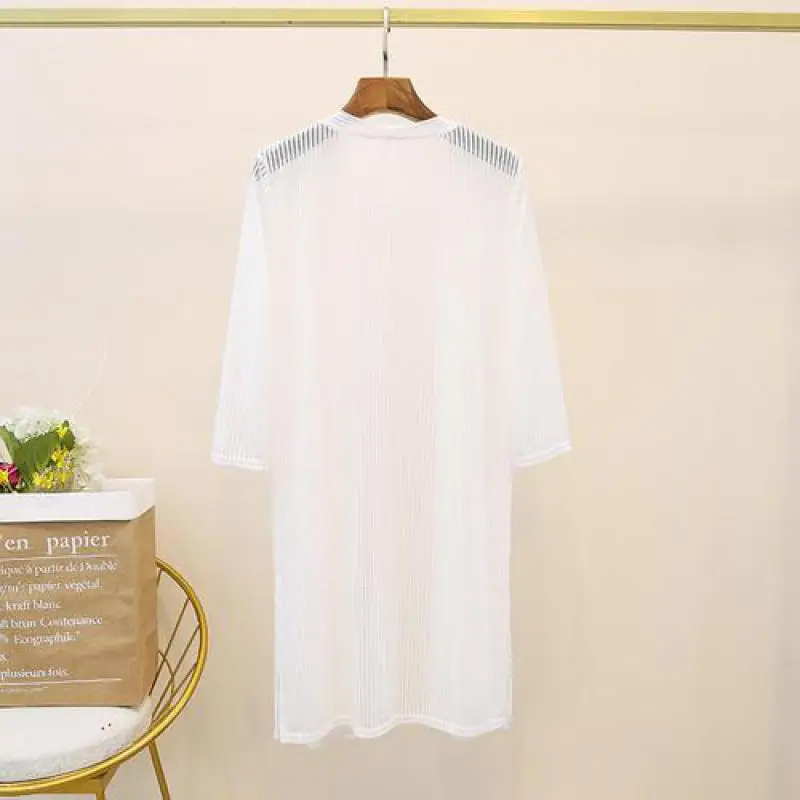 Новый женский кардиган средней длины Casaco Feminino 2019 летние тонкие повседневные