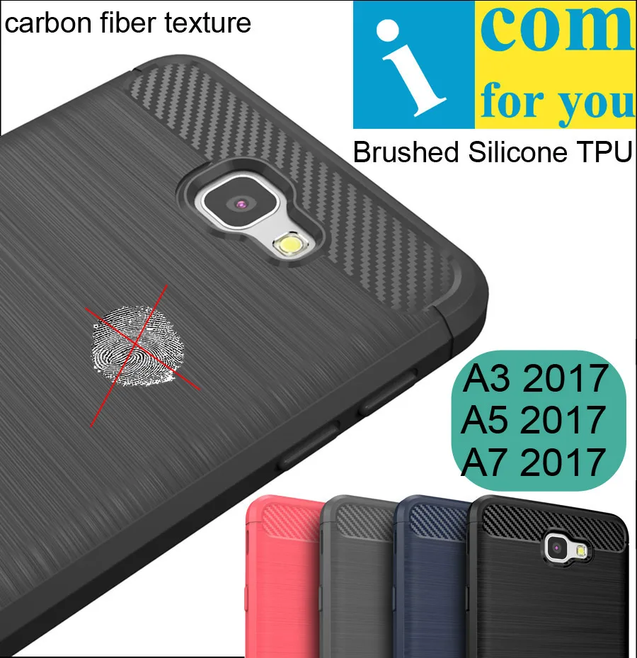 Противоударный силиконовый чехол для Samsung Galaxy A3 A5 A7 2017 A320F A520F A720F тонкий матовый