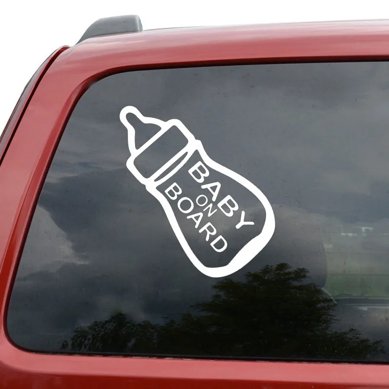 

YJZT 15.2cm*7.6cm Baby On Board Lovely Bottle Waterproof Vinyl Truck Sticker Black/Silver Vinyl C10-00017