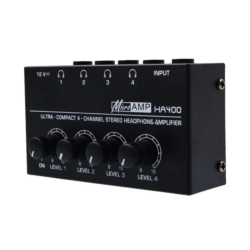 Черный цвет слоновой кости ультра 4 канала стерео наушники HA400 усилитель Microamp с