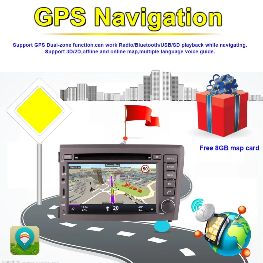 Автомобильный GPS навигатор Android 9 0 Восьмиядерный процессор ОЗУ 4 Гб для Volvo S60 V70 XC70