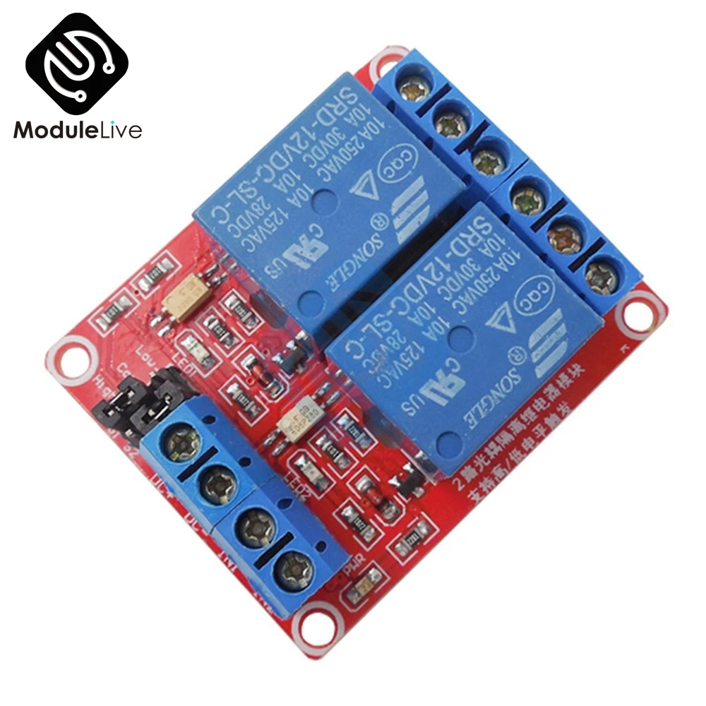 Модуль релейной платы для Arduino два 2 канальных CH 12 В с опора оптопары триггерное