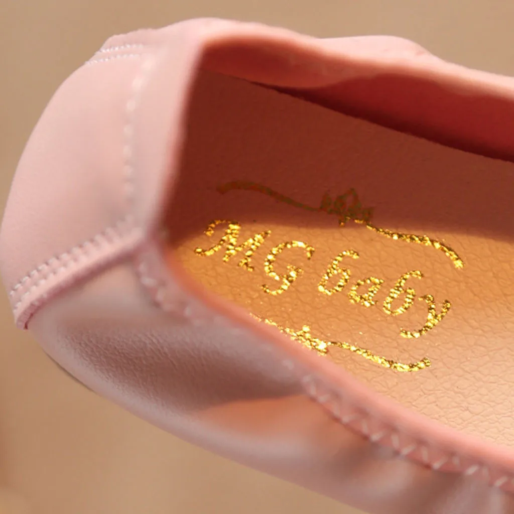 Танцевальная обувь для маленьких девочек повседневная с бантом нескользящая