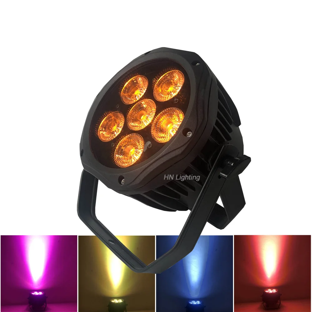 4 шт. Водонепроницаемый светодиодный светильник par беспроводной dmx 6*18 Вт RGBWA + UV Par