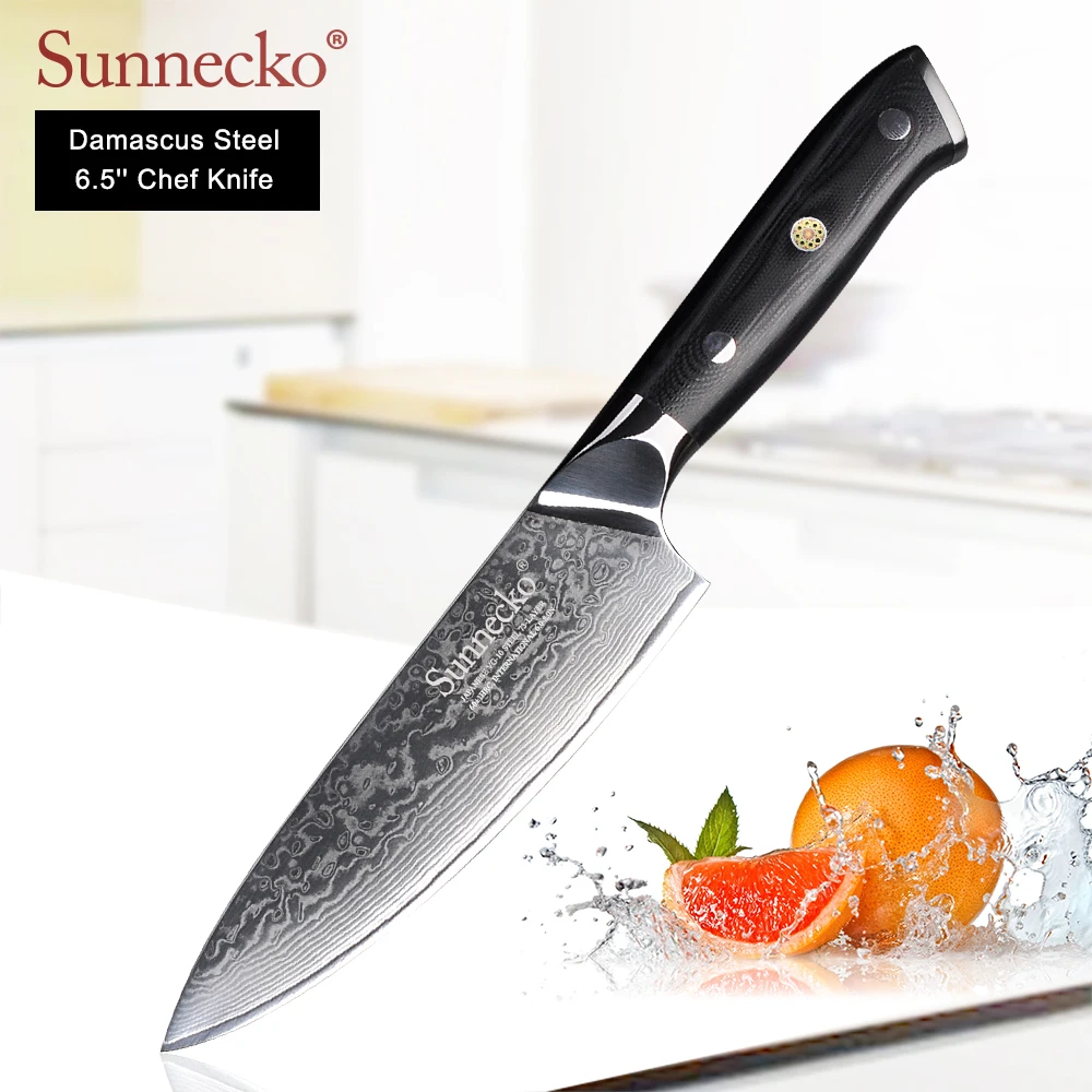 Нож шеф повара SUNNECKO из дамасской стали 6 5 дюйма 73 слоя|knife japanese|chef knifedamascus steel kitchen