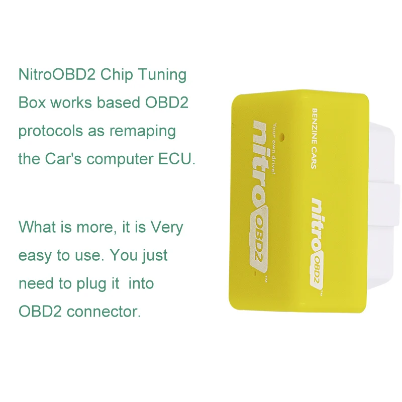 Реальная двухслойная плата Nitro OBD2 полный чип тюнинг коробка NitroOBD для бензина