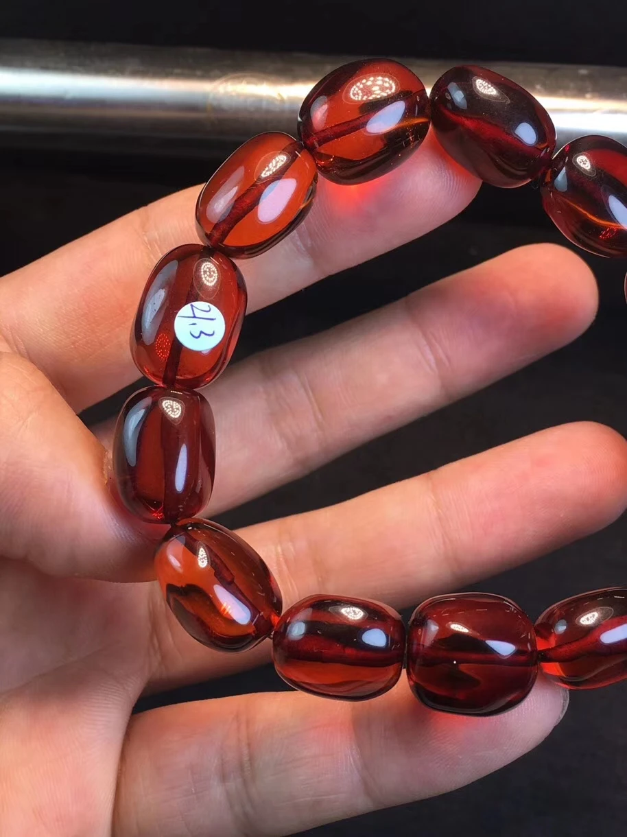 Certificate Natural Amber Blood Red Gemstone Woman Man Healing 17x14mm Oval Beads Bracelet Drop Shipping Reiki Power Stone AAAAA