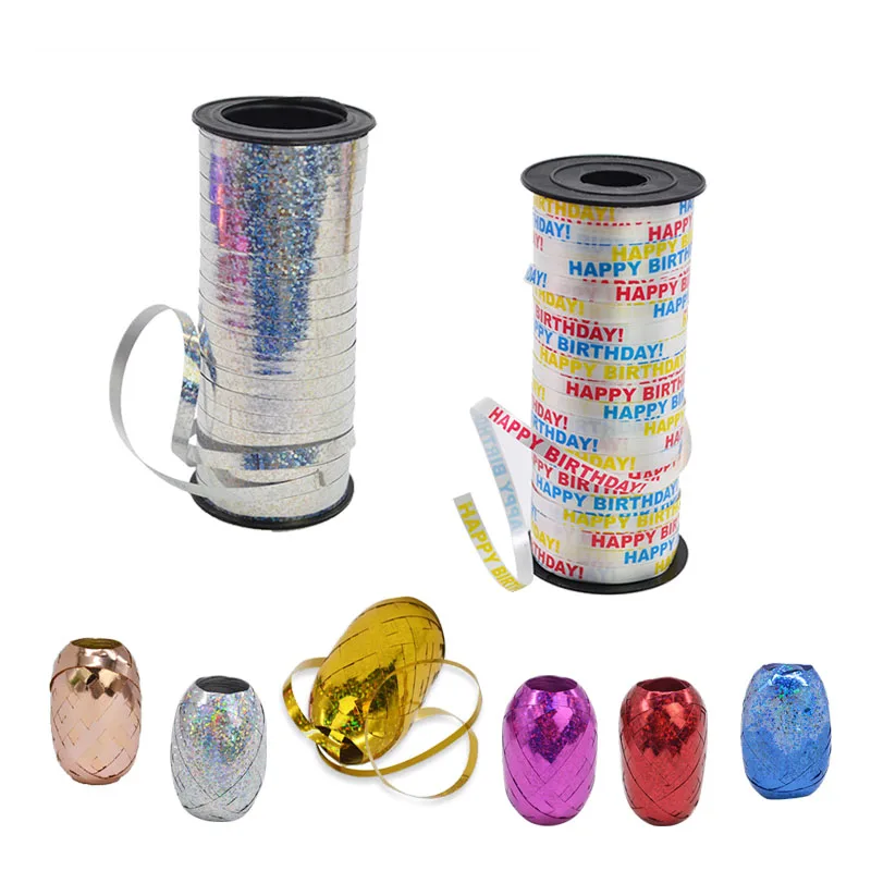 

30 Color 5mm Balloon Ribbons Plastic Foil Laser Ribbon for Party DIY Decoration Happy Birthday Wedding Gift Packing Accessories