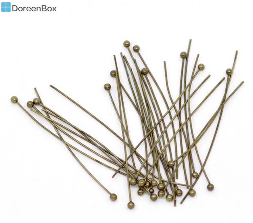 

Doreen Box Lovely 500 Bronze Tone Ball Head Pins 40mmx0.5mm Findings (B10339)