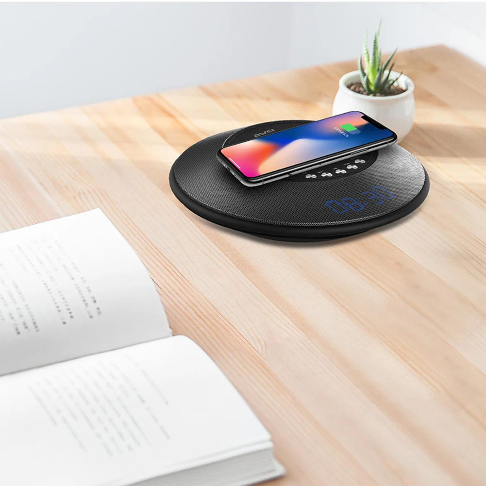 AWEI Y290, новинка, Беспроводная зарядка, bluetooth, динамик, портативная, вставляемая карта, FM, bluetooth, динамик, bluetooth, динамик