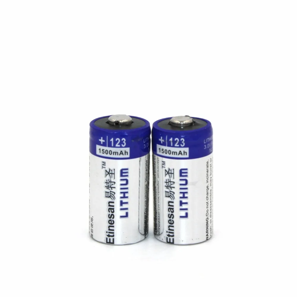 12 шт./лот Etinesan1500mAh литиевая батарея CR123A 3 V фотобатарея EL123A CR17345 123 123a вольт |