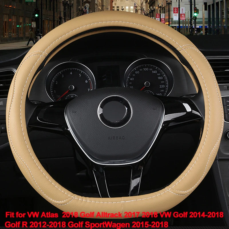 HuiER чехол рулевого колеса автомобиля D форма для Volkswagen Golf Alltrack 2017 2018 VW 2014 2015 2016 Atlas