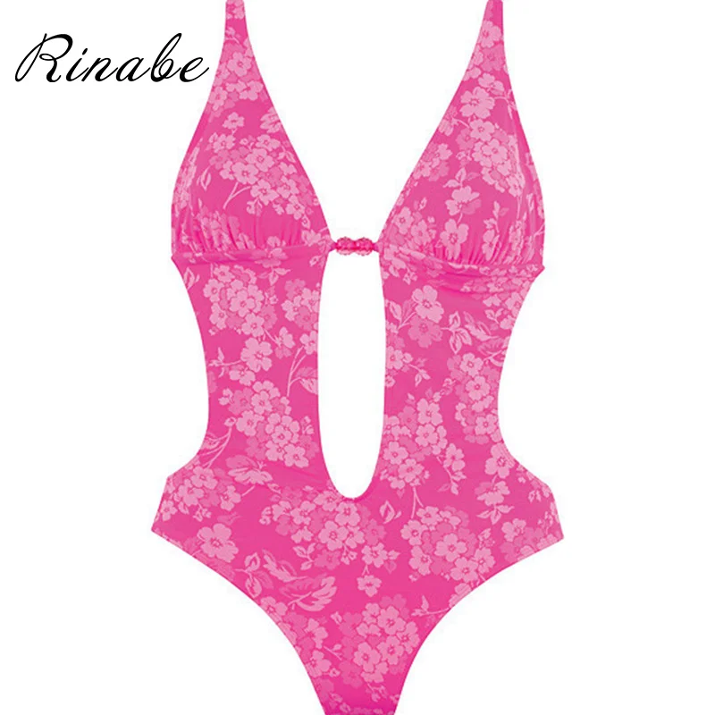 Rinabe 2019 сексуальный глубокий v-образный Вырез Цельный купальник Женская повязка