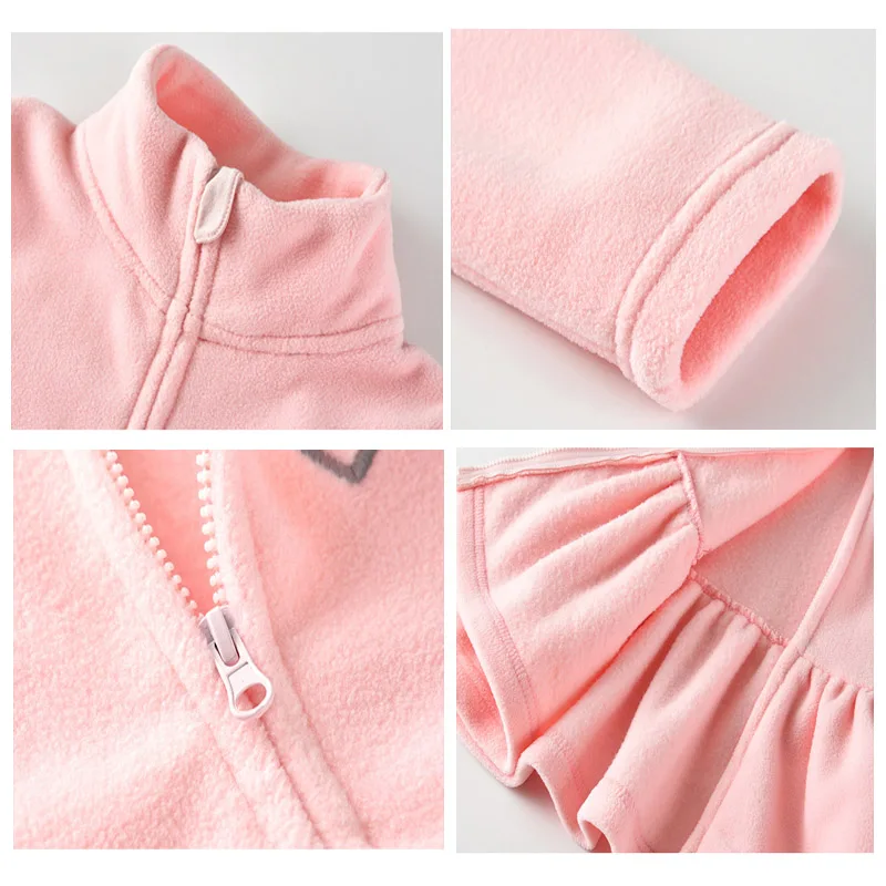 2018 весна осень детская верхняя одежда для девочек милая мягкая флисовая куртка