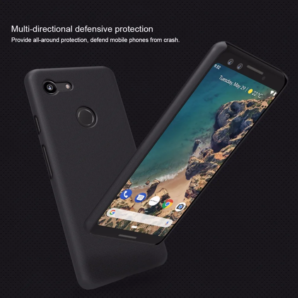 Чехол для Google Pixel 3/Google Pixel 3 XL NILLKIN Супер Матовый Защитный матовый жесткий чехол-накладка из поликарбоната, Подарочный держатель для телефона