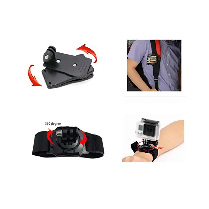 Базовый обычный спортивный комплект Black Pro для GoPro Hero 6/GoPro Fusion/HERO 5/Session5/4/3 +/3/2/1