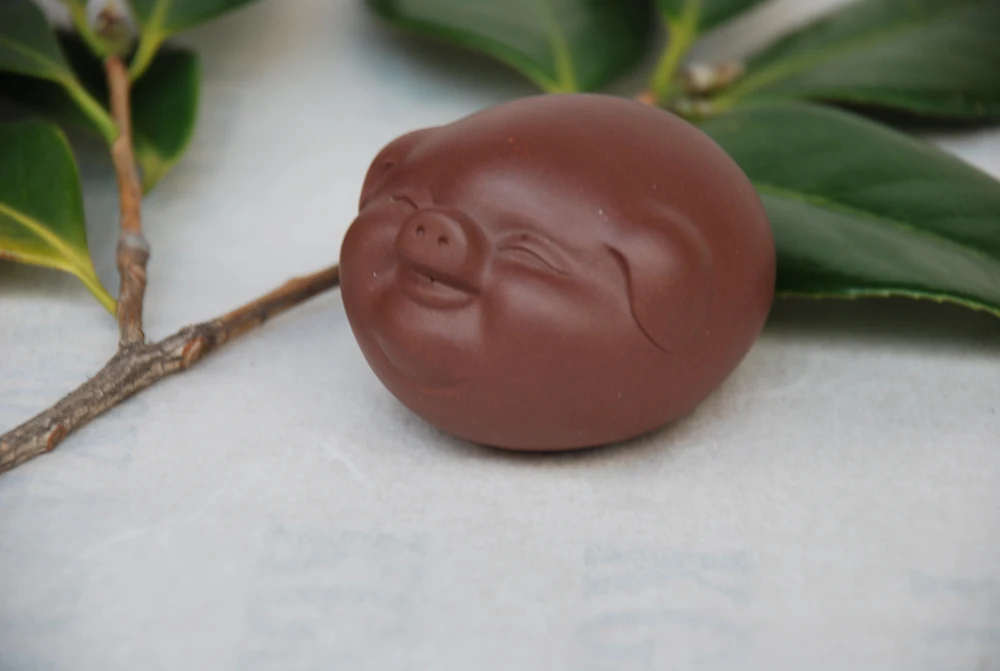 Fuzhu Tea pet yixing tea decoration set artificial animal clay sculpture zisha |