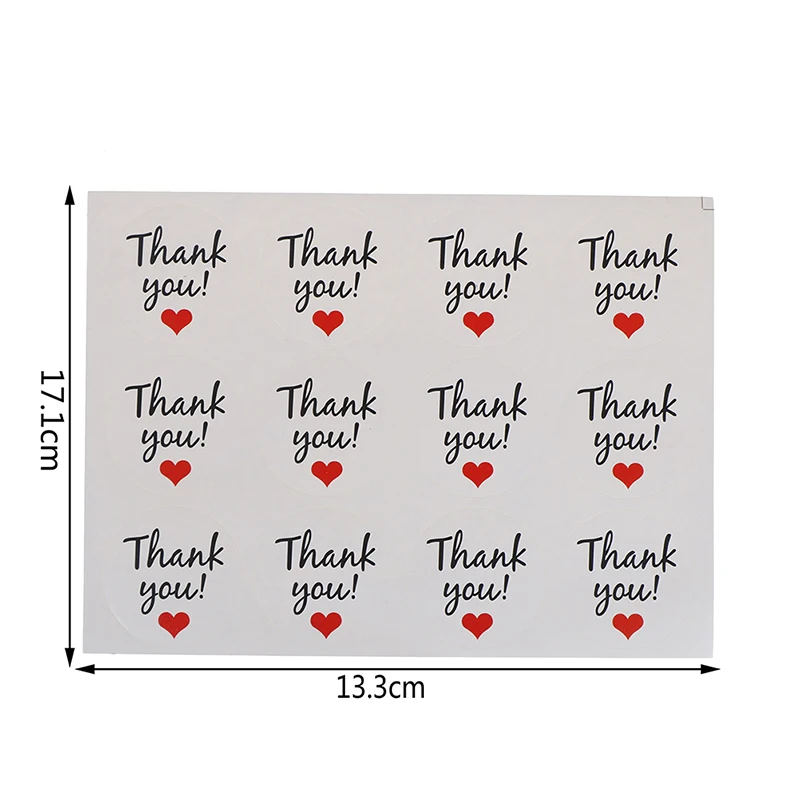 DIY работа Подарочная коробка круглые наклейки спасибо красное сердце ручной