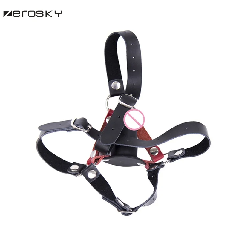 Zerosky Fetish Bondage Open Mouth Bite Silicone Penis Plug Dildo Gag Adult Sex Toys For Woman Couples Slave Game | Красота и здоровье