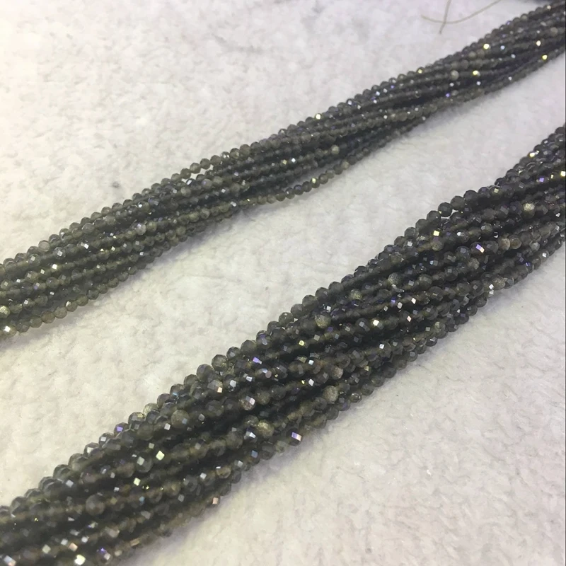 

2M/3MM 2Strands/Pack Cut Face AA Natural Semi-precious Gold Stone Loose Strand Jewelry Loose Beads
