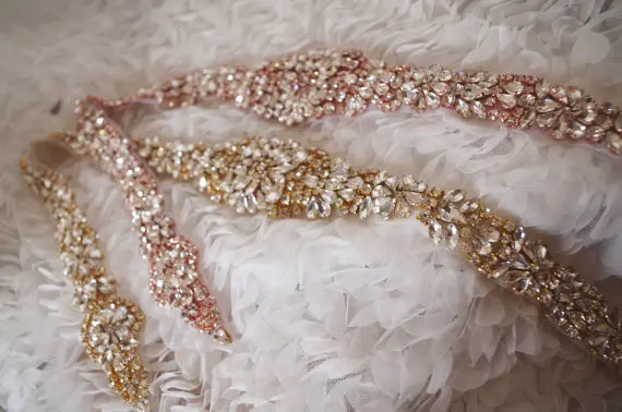 

Wedding Belt Rhinestone Belt Rose Gold Bridal Belt Sash Pearl